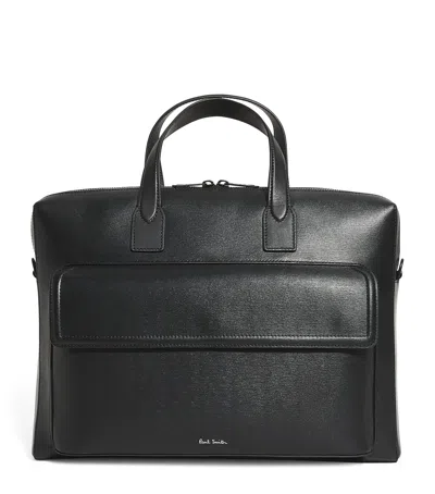 Paul Smith Leather Folio Bag In Black