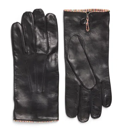 Paul Smith Leather Gloves In Black