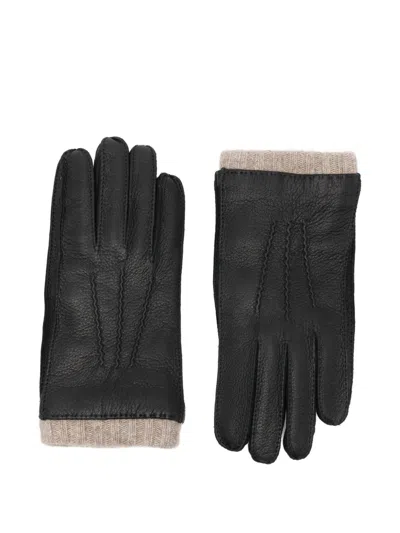Paul Smith Leather Gloves In Black