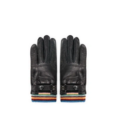 Paul Smith Leather Gloves In Black