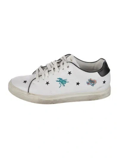 Pre-owned Paul Smith Leather Graphic Print Sneakers In White