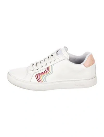 Pre-owned Paul Smith Leather Graphic Print Sneakers In White