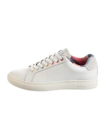 Pre-owned Paul Smith Leather Graphic Print Sneakers In White