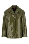 Paul Smith Leather Jackets Collared Neck In Green