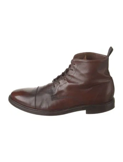 Pre-owned Paul Smith Leather Lace-up Boots In Brown