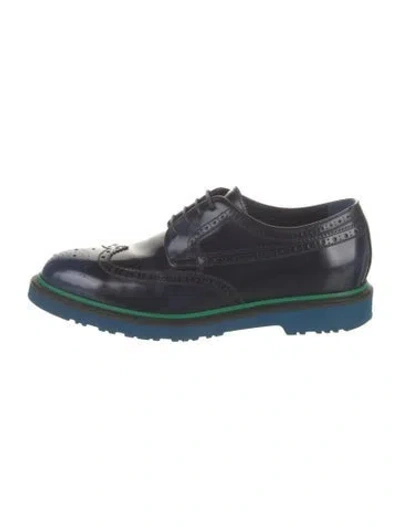 Pre-owned Paul Smith Leather Lasercut Accents Brogues In Blue