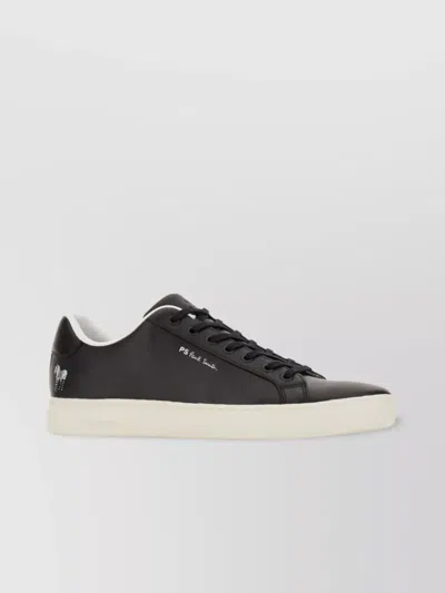 Paul Smith Leather Low-top Rex Sneakers With Rubber Sole In Black