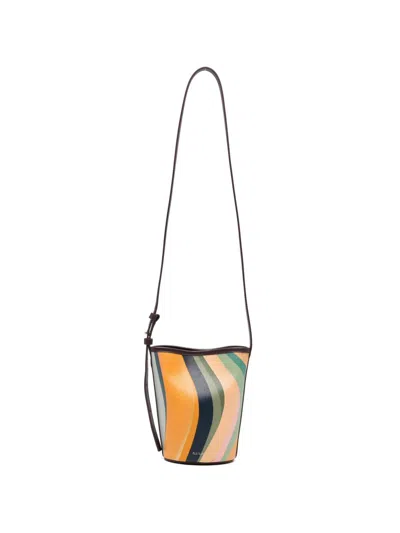 Paul Smith Leather Mini Bucket Bag In Multi