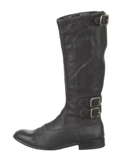 Pre-owned Paul Smith Leather Moto Boots In Black