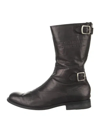 Pre-owned Paul Smith Leather Moto Boots In Black
