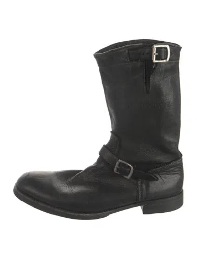 Pre-owned Paul Smith Leather Moto Boots In Black