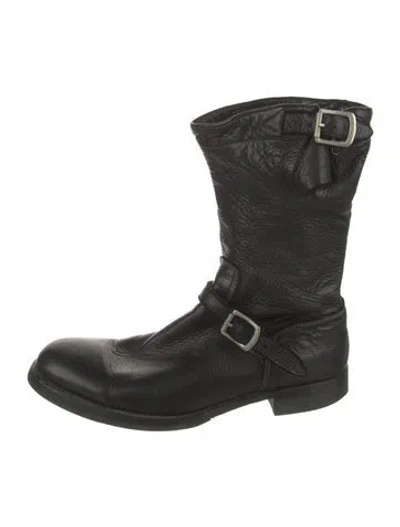 Pre-owned Paul Smith Leather Moto Boots In Grey