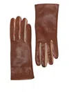 Paul Smith Leather Multi-stripe Gloves In Brown