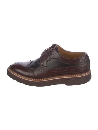 Pre-owned Paul Smith Leather Oxfords In Burgundy