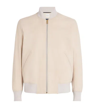 Paul Smith Leather Paisley Bomber Jacket