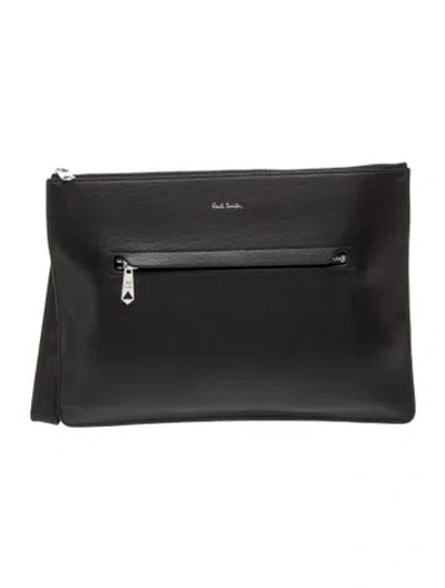 Pre-owned Paul Smith Leather Portfolio In Black/grey