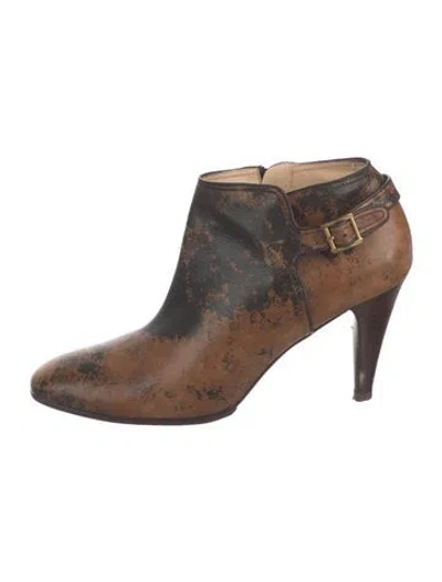 Pre-owned Paul Smith Leather Printed Boots In Brown