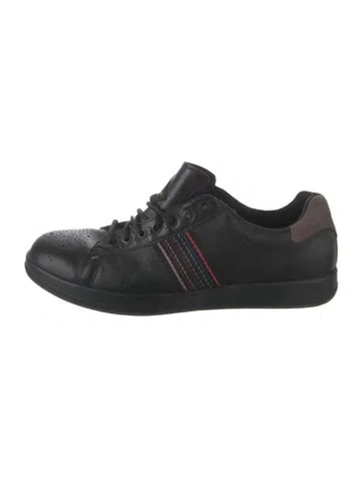 Pre-owned Paul Smith Leather Printed Sneakers In Black