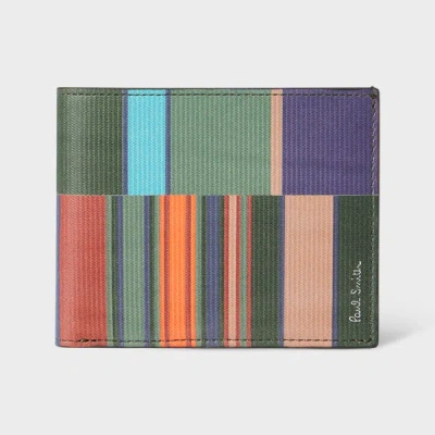 Paul Smith Leather 'seasonal Stripe' Compact Billfold Wallet Multicolour