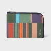 Paul Smith Leather 'seasonal Stripe' Zip Card Holder Multicolour In Multi