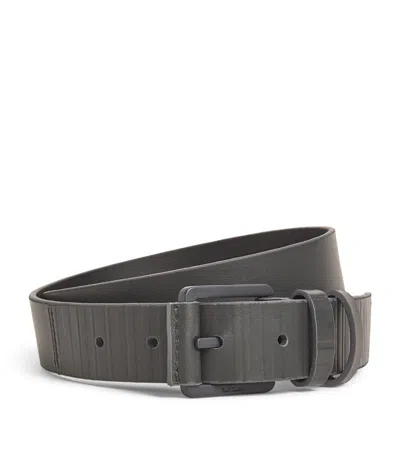 Paul Smith Leather Shadow-stripe Belt In Grey