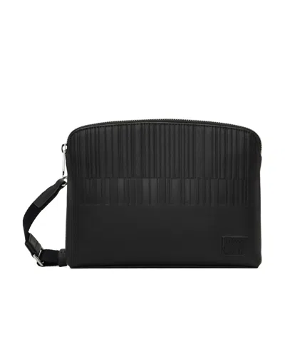 Paul Smith Leather Shadow Stripe Shoulder Bag In Black