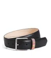 Paul Smith Leather Signature Stripe Belt In Black