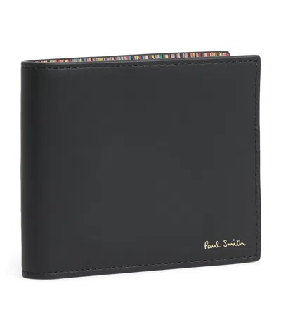 Paul Smith Leather Signature Stripe Bifold Wallet In Black