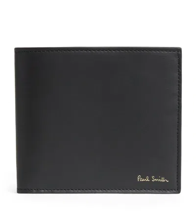 Paul Smith Leather Signature Stripe Bifold Wallet In Black
