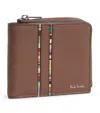 Paul Smith Leather Signature Stripe Bifold Wallet In Brown
