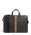 Paul Smith Leather Signature Stripe Briefcase In Black