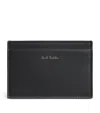Paul Smith Leather Signature Stripe Card Holder In Black