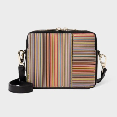 Paul Smith Leather 'signature Stripe' Cross-body Bag Multicolour