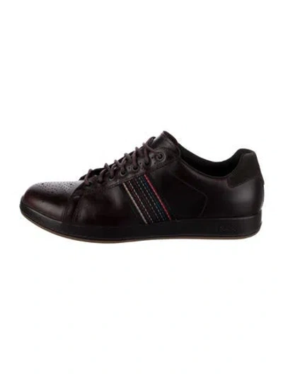 Pre-owned Paul Smith Leather Sneakers In Burgundy
