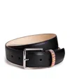 Paul Smith Leather Stripe Loop Belt In Black