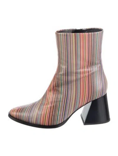 Pre-owned Paul Smith Leather Striped Boots In Multicolor