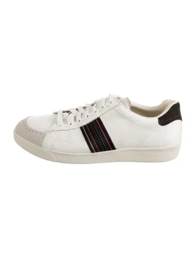 Pre-owned Paul Smith Leather Striped Sneakers In Black