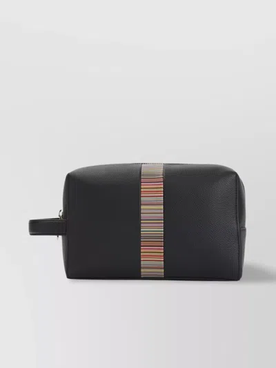 Paul Smith Leather Striped Strap Handle Washbag