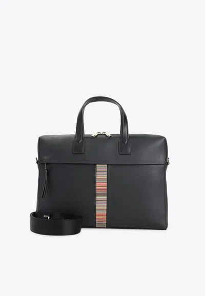 Paul Smith Leather Top Handle Bag In Black