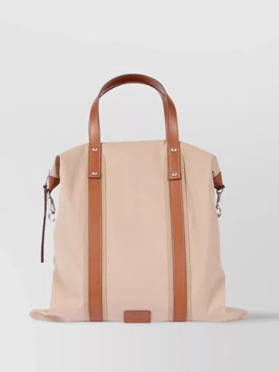 Paul Smith Leather Trim Tote Bag With Metal Hardware