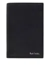 Paul Smith Signature Stripe-print Leather Cardholder In Black