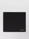 Paul Smith Black Leather Wallet With Signature Stripe Pattern In Black