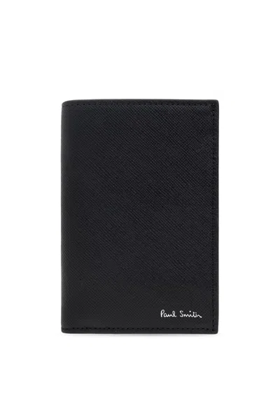 Paul Smith Leather Wallet With Logo In Black