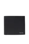 Paul Smith Textured Lambskin Bifold Wallet With Signature Detail In Black