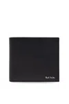 Paul Smith Textured Leather Bifold Wallet With Embossed Signature In Black