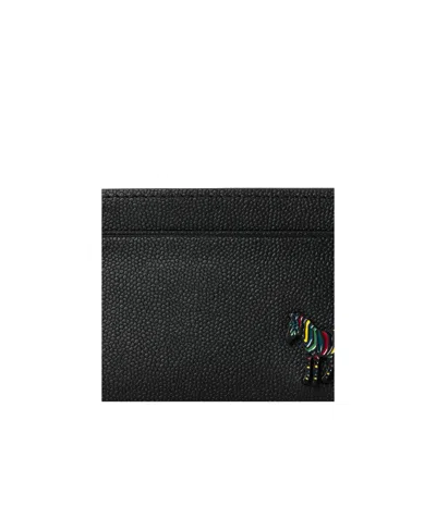 Paul Smith Leather Zebra Card Holder In Black