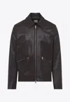 Paul Smith Regular Fit Leather Jacket Collared Design In Brown