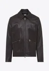 Paul Smith Regular Fit Leather Jacket Collared Design In Brown