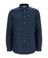 Paul Smith Poplin Shirt Featuring Printed Pattern In Blue