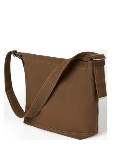 Paul Smith Lettering Messenger Bag In Brown